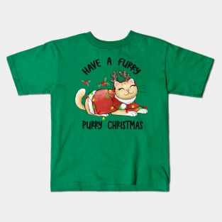 Have a Furry Purry Christmas, Cute Adorable Cat Design for Christmas or Xmas Kids T-Shirt